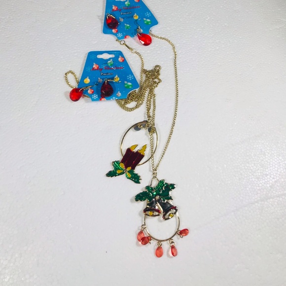 Christmas Bells & Candlestick Vintage Necklace Sets - Picture 11 of 14